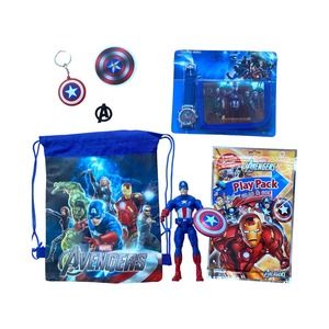 Avengers Captain America Action Figure Watch Wallet Backpack Coloring Book Toys